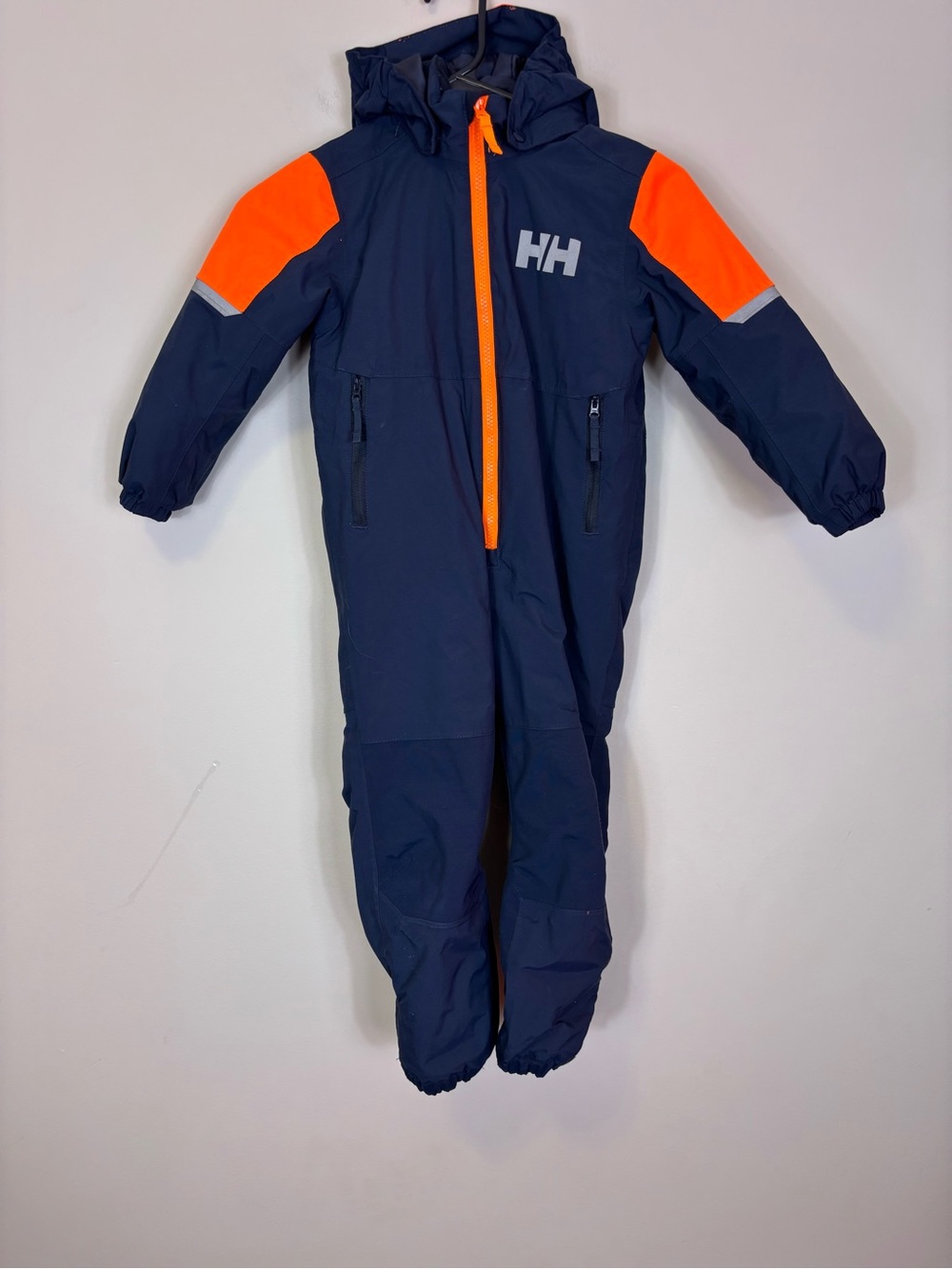 Helly Hansen Navy with Orange Trim Kids Snowsuit